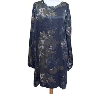 Gold Hawk Garden black silk dress, large, whimsigoth, dark romantic, Victorian